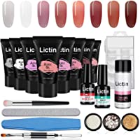 Lictin Kit Gel de Extensión de Uñas- 8 Colores Uñas Gel Kit Gel Nails Kit Poly Gel Kit para Uñas con 8 x 30ml Extension…